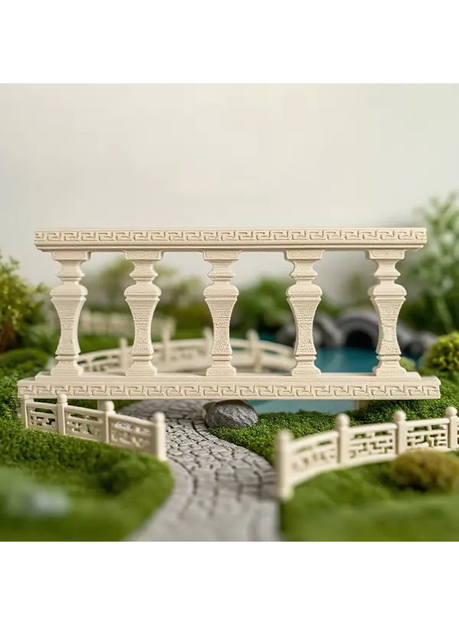 Grey Dollhouse Roman Fence Miniature Architectural Columns Model Scenery - Image 4